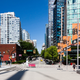 The start of Robson Street at Beatty Street, from the Terry Fox memorial at BC Place